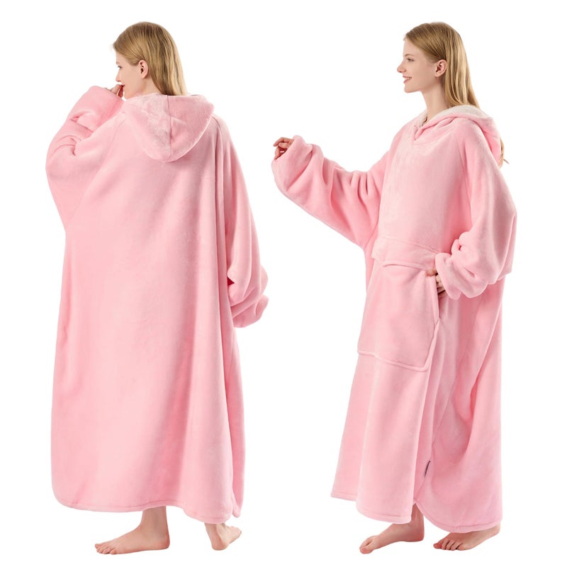 Krifey Big & Tall Wearable Blanket Hoodie with Cat Pocket, Extra Long Oversized Fleece Blanket for Adults, Cozy Birthday Gifts, Christmas Gifts - Image 3