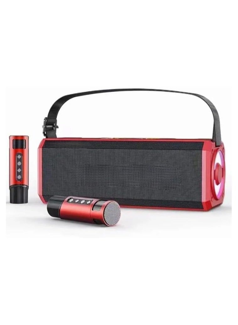 سو YS-228 مكبر صوت متوافق مع بلوتوث 5.0 قابل لإعادة الشحن ويدعم محرك USB وبطاقة TF - أحمر/أسود. - Image 1