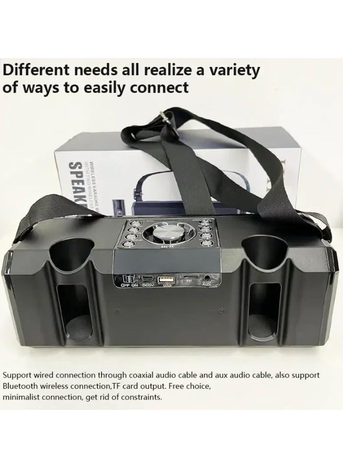 سو YS-228 مكبر صوت متوافق مع بلوتوث 5.0 قابل لإعادة الشحن ويدعم محرك USB وبطاقة TF - أحمر/أسود. - Image 3