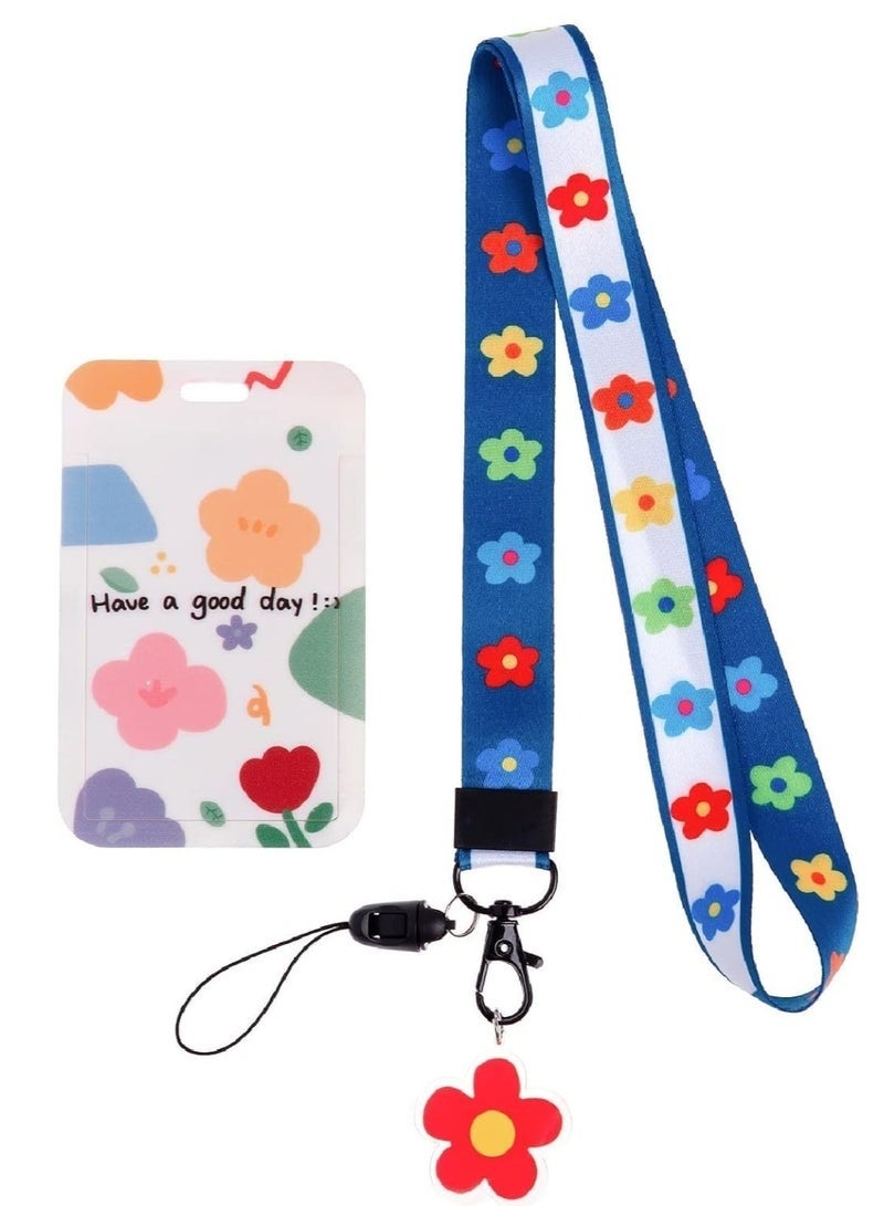 ID Badge Holder with Lanyard Fashionable Card Holders Lanyards Name Tag Vertical Protector Bage Clips - Image 2