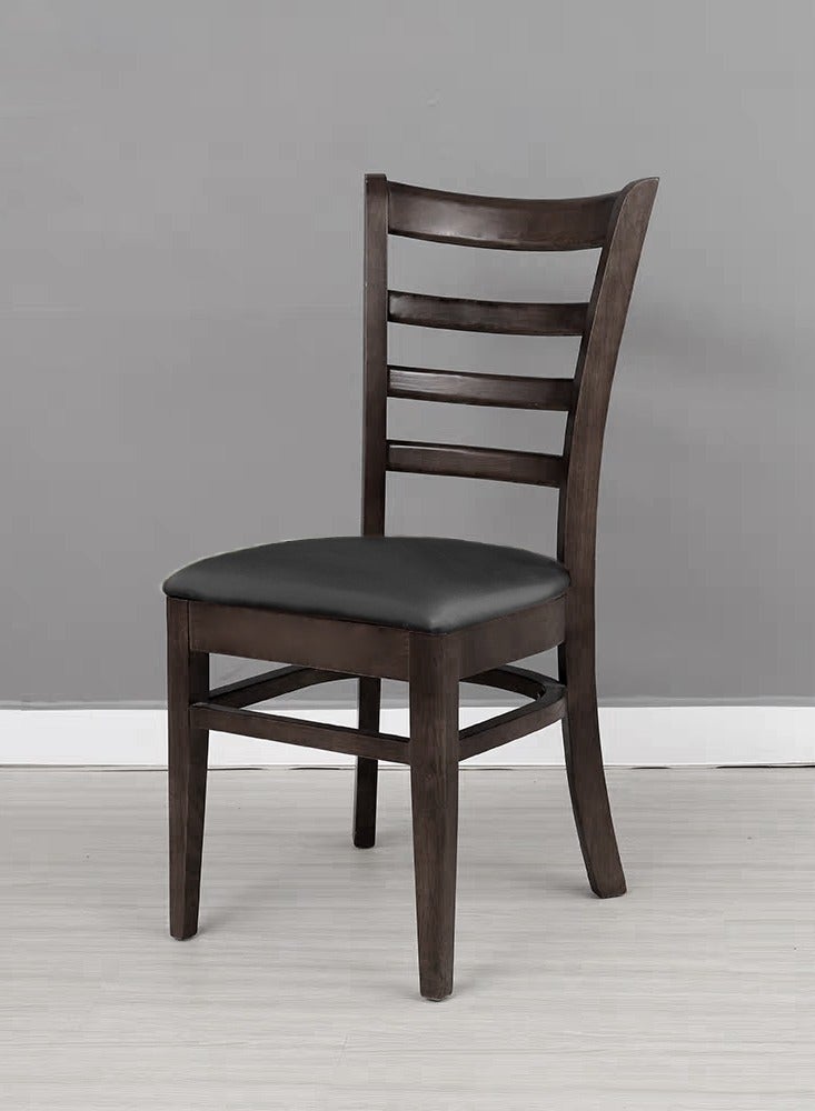 لاني كرسي طعام خشب بلوط صلب مقعد جلدي (كرسي مكون من قطعة واحدة) - Image 1