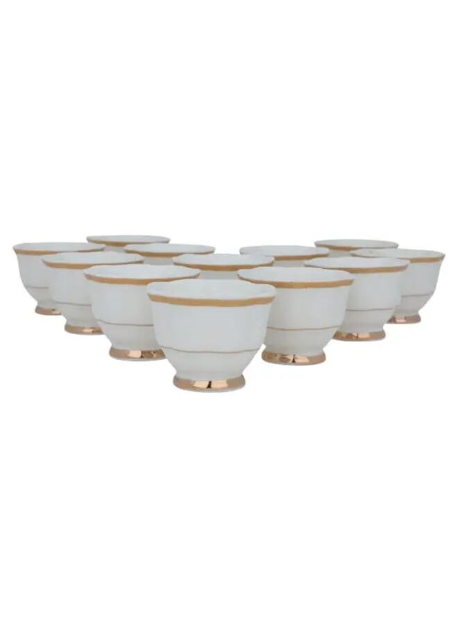 Set of 12 pieces white porcelain coffee cups engraved with gold line - pzsku/Z0F3299F580ACD0CE32BCZ/45/_/1657196945/382d54c6-b33c-499d-8f76-52c4952a3877