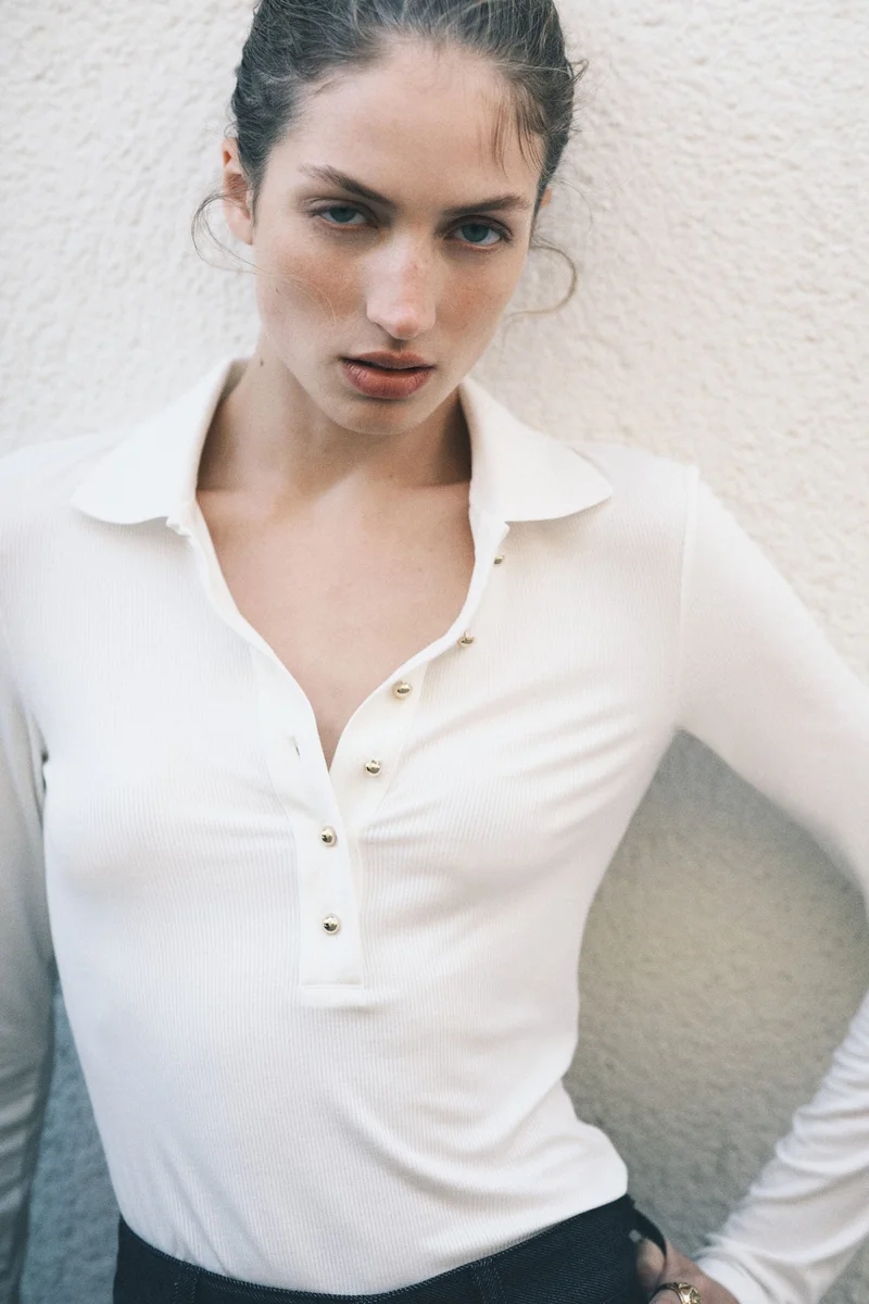 اتش اند ام تي-شيرت بولو مرن ومحبوك