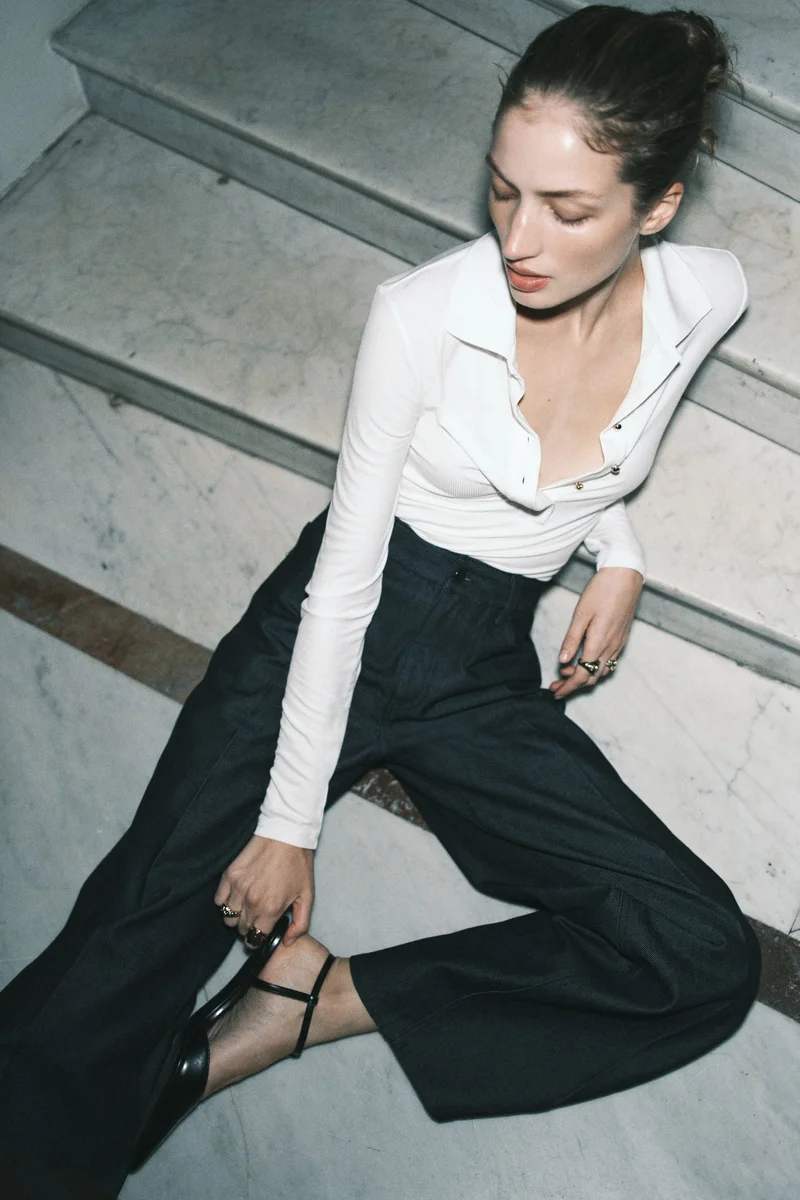 اتش اند ام تي-شيرت بولو مرن ومحبوك