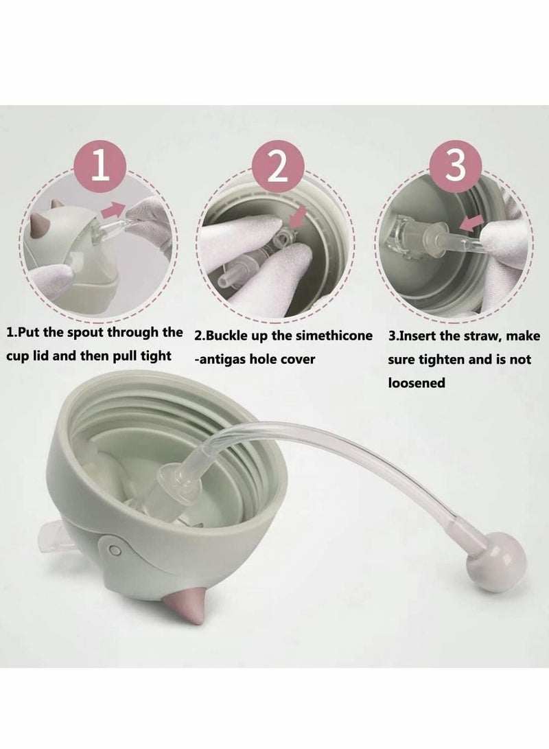 Y&D Sippy Cups for Toddlers 250ML, 360° Water Leak Proof Weighted Straw Cup with Handle Bottle Soft Spout Learner Graduated Anti-choking Drop-resistant (Blue) - Image 4