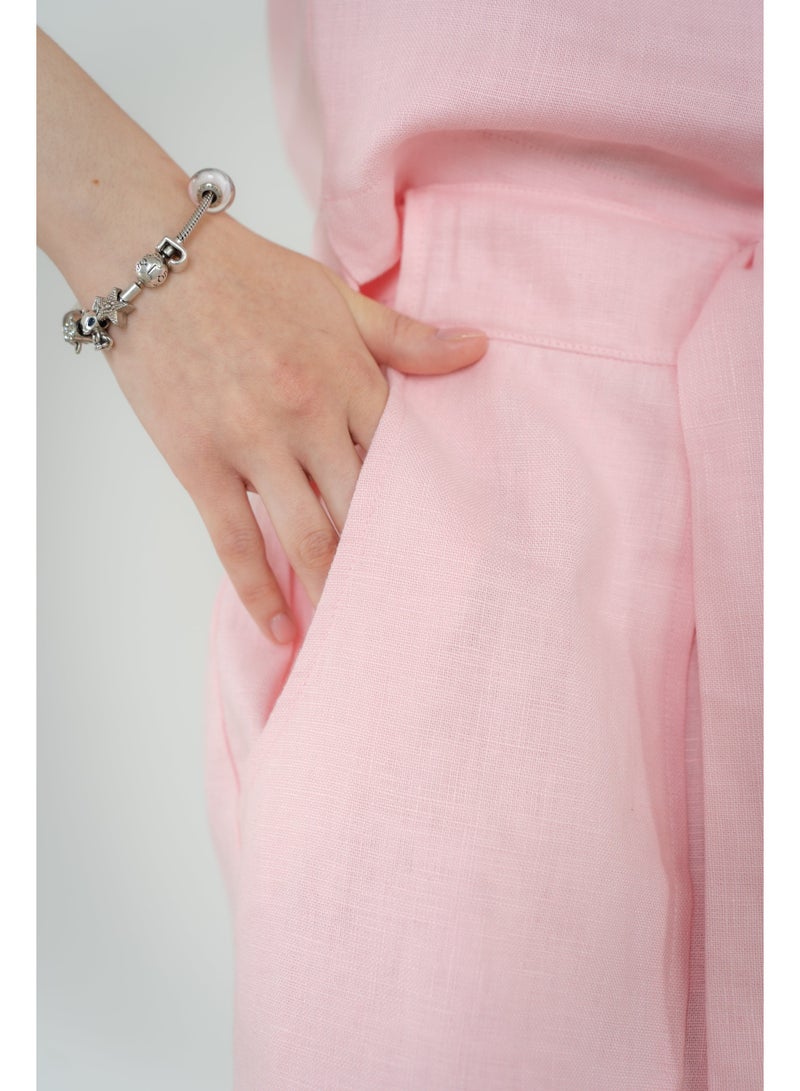 UMAY FASHION LINEN SHORTS  - Image 4