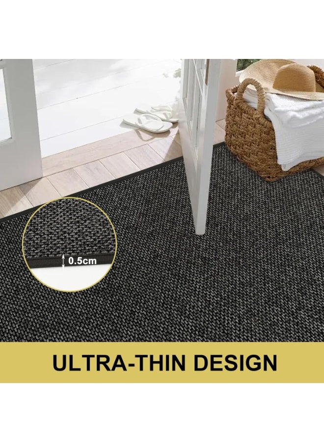 EBREEZZ Heavy-Duty Anti-Slip Door Mat – Durable Dirt Trapping Entrance Rug (Charcoal Black) - Image 3