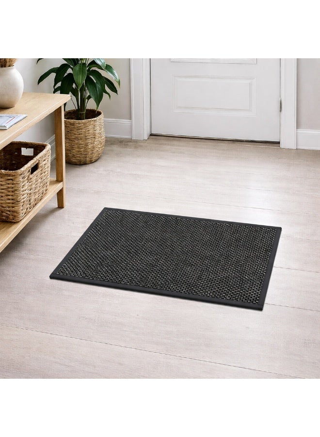 EBREEZZ Heavy-Duty Anti-Slip Door Mat – Durable Dirt Trapping Entrance Rug (Charcoal Black) - Image 1