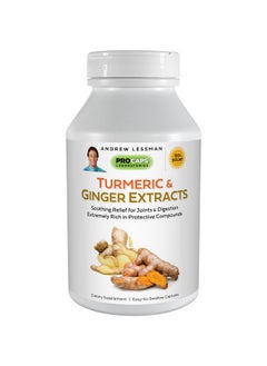Andrew Lessman Turmeric & Ginger Extracts 60 Capsules - Naturally Soothe The Joints and Digestive Systems. Two Pure Extracts. Protective, Anti-Aging, Anti-oxidant Properties. No Additives