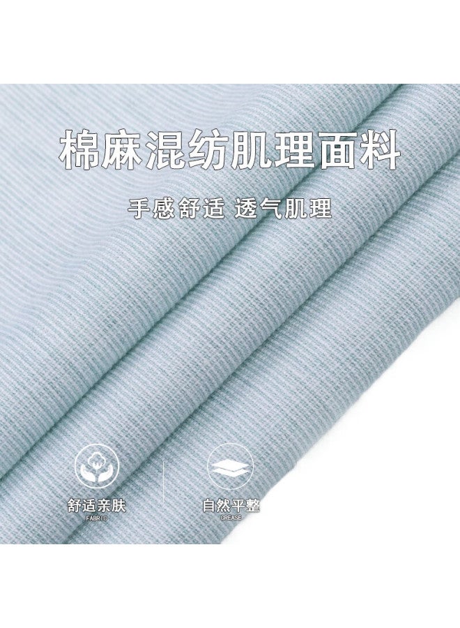 FIRS Men'S Long Sleeve Linen Shirt New Breathable Easy Care Cotton Linen Shirt Light Green 41 - Image 3