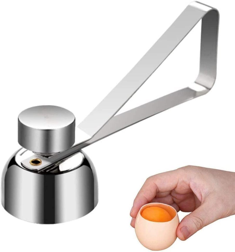 Egg Cracker TopperEgg Opener Eggshell Cutter KitchenPerfect Soft Boiled Egg Cutter for RawSoft Hard Boiled Egg Silver