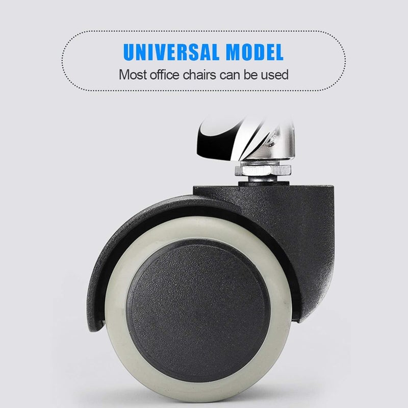 IYBOffice Chair Wheels 2 Inch Chair Caster Wheel Set of 5 Heavy Duty Chair Wheel Replacement No Noise Suitable for Hardwood Floors and Carpets - Image 4
