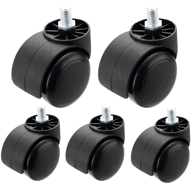 IYBOffice Chair Wheels 2 Inch Chair Caster Wheel Set of 5 Heavy Duty Chair Wheel Replacement No Noise Suitable for Hardwood Floors and Carpets - Image 1
