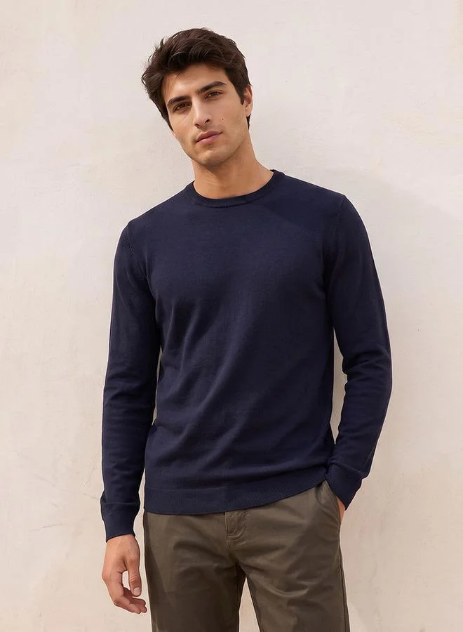 Splash FAV Basic Crew Neck Textured Sweater