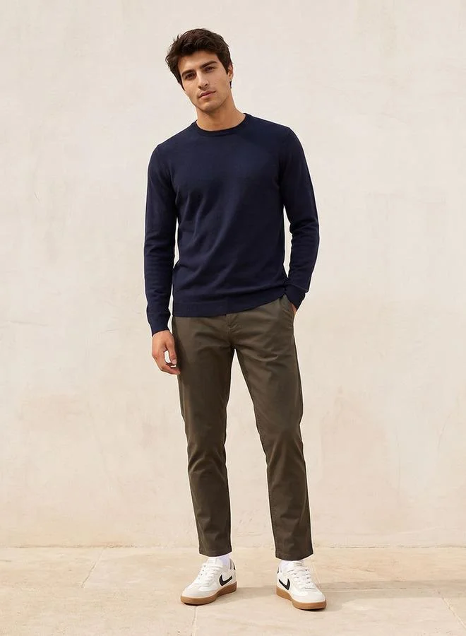 Splash FAV Basic Crew Neck Textured Sweater
