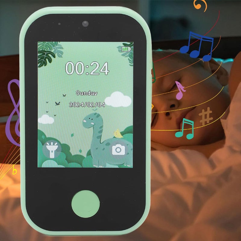 Green Kids Smart Phone Toy 2 8in 1080P 48MP Dual Camera Music Player Game - Image 5