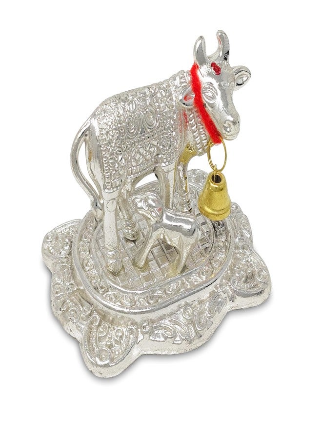 NOBILITY Small Kamdhenu Cow with Calf Metal Statue Showpiece Decorative Item for Home Office Diwali Decoration Pooja Items Wedding Return Gifts - Image 2