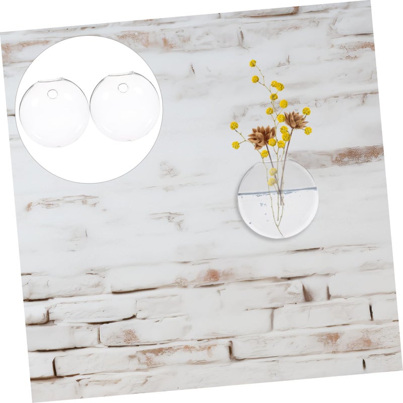 Wall Hanging Glass Planter Vase Set Of 2 For Hydroponics Indoor Succulents Size 12 50X12 50X5 00CM - Image 5