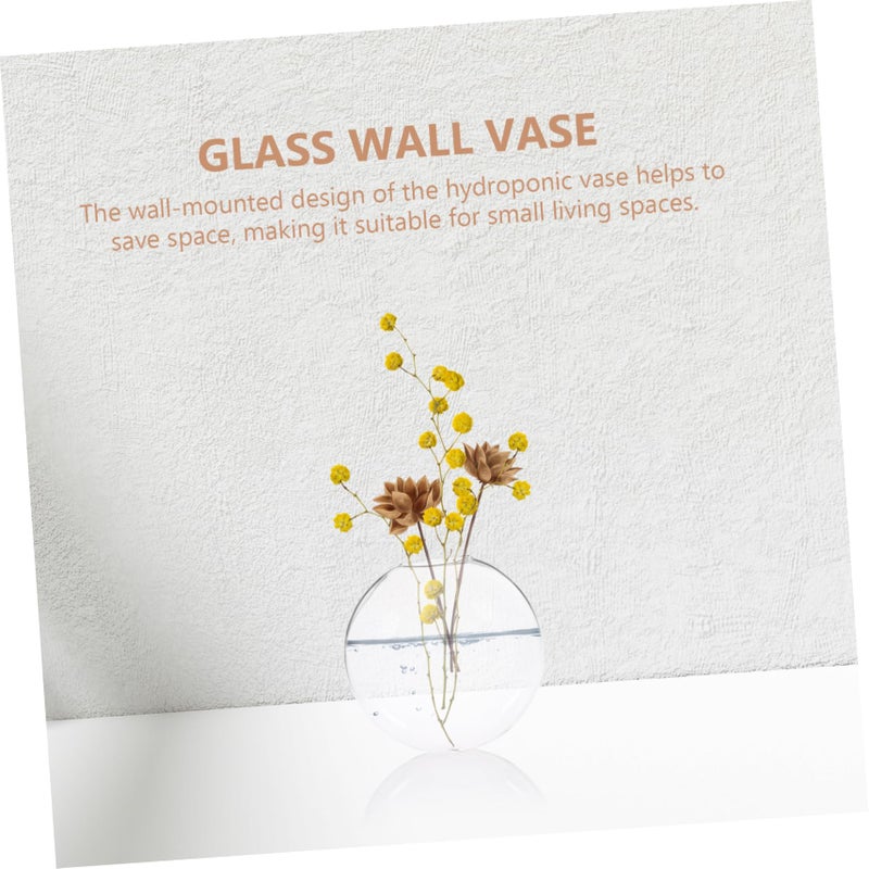 Wall Hanging Glass Planter Vase Set Of 2 For Hydroponics Indoor Succulents Size 12 50X12 50X5 00CM - Image 3