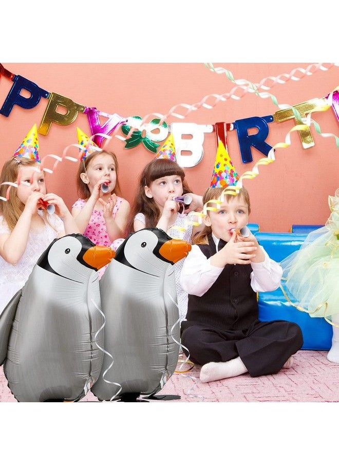 Zhanmai - 6 Pieces Walking Penguin Balloons Penguin Foil Balloons Pet Air Walkers Walking Animal Balloons Helium Balloons For Baby Shower Birthday Party Decoration Supplies - Image 1