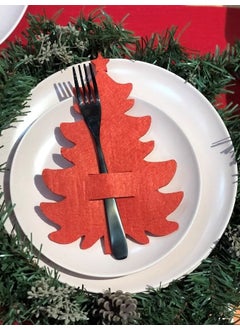 Masalsı Concept Fairytale Concept Red 6 Pieces Decorative Pine Tree Spoon Holder - New Year Table Decor Spoon Holder Serving Presentation  - Image 1