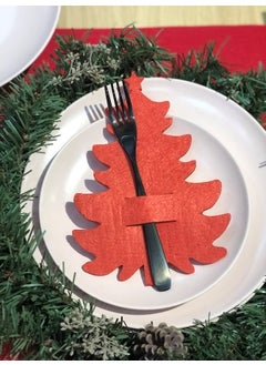 Masalsı Concept Fairytale Concept Red 6 Pieces Decorative Pine Tree Spoon Holder - New Year Table Decor Spoon Holder Serving Presentation  - Image 2