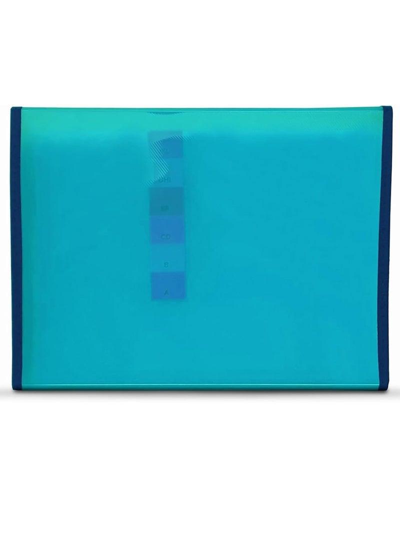 Maxi 13-Pocket Expanding File Without Handle Turquoise Blue - Image 3