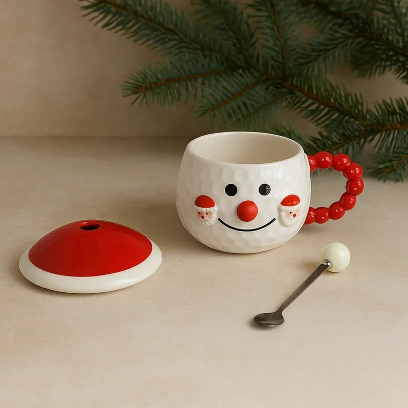 CORALTREE CORAL TREE Snowmen Coffee Set with Mug and Saucer | Tea Cup with Handle for Coffee Tea Cappuccino Green Tea, Home & Office Use | Gift for Kids, Men & Women - Image 3