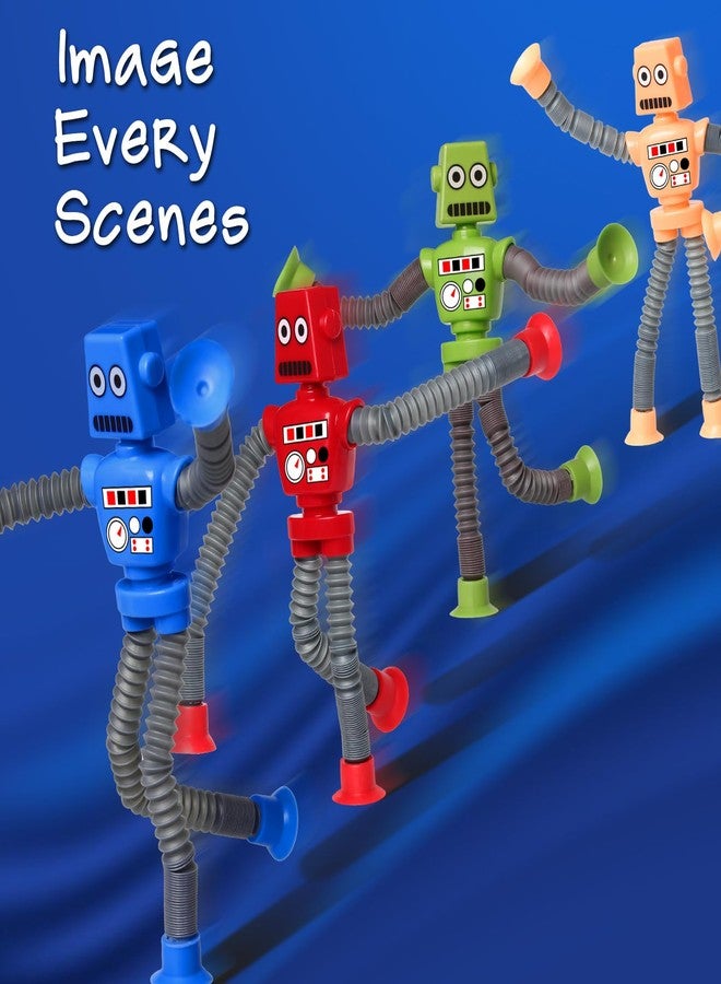 SYSAMA 4 Pcs Shape Changing Robot Toy, Telescopic Pop Tubes Sensory Toys Basket Stocking Stuffer for Kids with Autism, ADHD Fidget Baby Toys for Anxiety Toddlers for 3-9 Year Old Boys Girls - Image 3