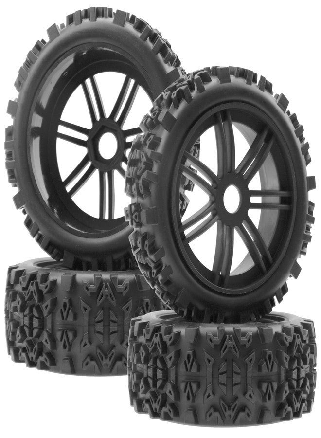 Vgoohobby 4Pack Vgoohobby OD4.72 inch RC 1/8 Off Road Buggy Rubber Tires w/Plastic Wheel Rims 17mm Hex Compatible with HSP HPI Hobao Tamiya Traxxas Kyosho Arrma Typhon 1/8 RC Off Road Buggy - Image 4