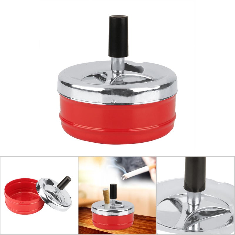 Indoor Outdoor Smoking Ashtray Metal Ashtray Wiring Round Push Down - Image 3