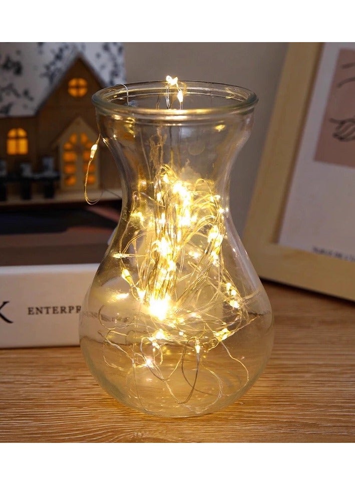 ماركة غير محددة أضواء سلسلة LED غرفة النوم ، مقاومة للماء 100 أضواء الجنية الصفراء ، أضواء سلسلة داخلية وخارجية ، أضواء سلسلة الجنية مع 8 أوضاع ، السكن ، الجدار ، الخلفية ، إضاءة النشاط ، وأضواء سلسلة LED الزخرفية ، أضواء الزخرفية (10 أمتار)  - Image 3