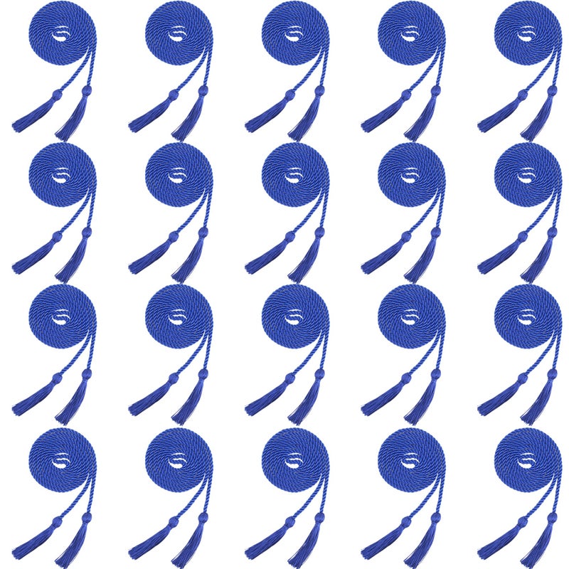 Trounistro Trounistro 20 Pack Graduation Cords Yarn Honor Cords with Tassel for College Graduation Students Blue 