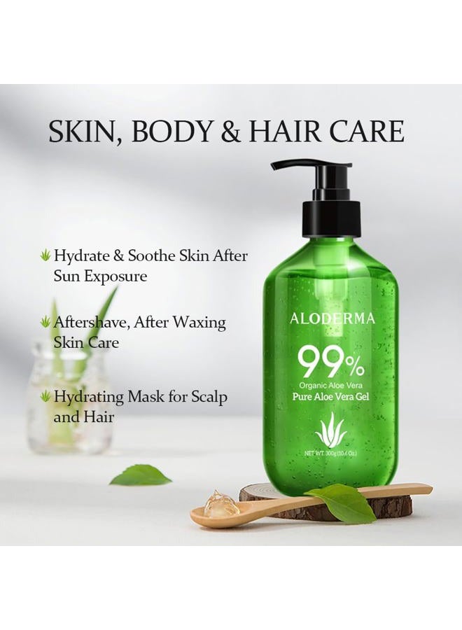 ALODERMA Organic Pure Aloe Vera Gel Made with 99% USDA Organic Certified Aloe Vera within 12 Hours of Harvest (300g, 313ml) No Powder Concentrates or Parabens - Perfect for Everyday Use - Suitable ... - Image 3