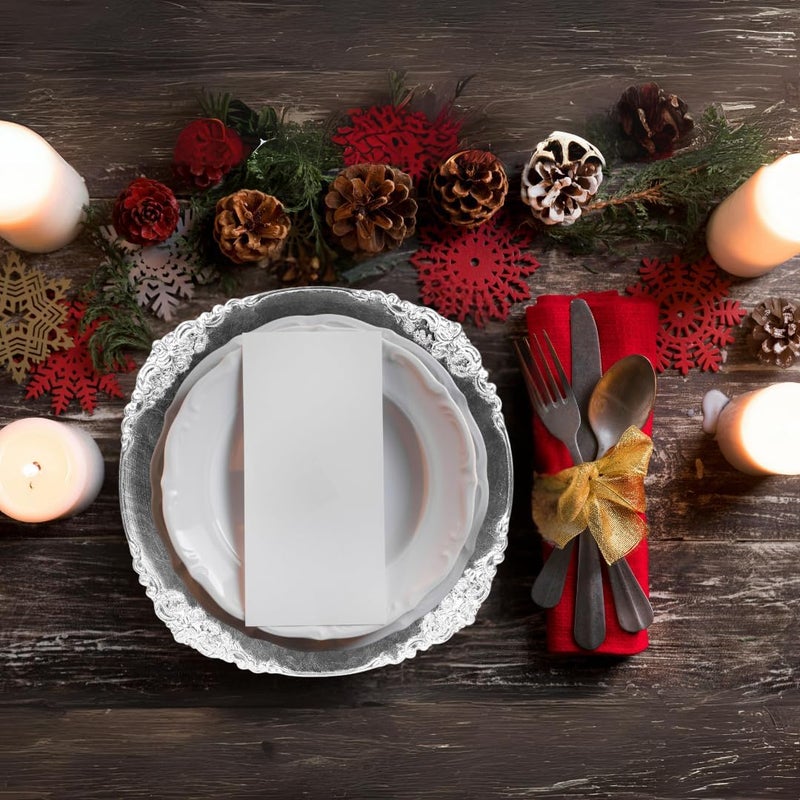 Koyal Wholesale Vintage Charger Plate Silver Pack of 4 - Image 4