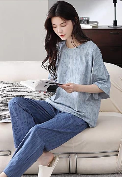 Celary Korean Style Women’s Night Suit|| Cute Printed Pajama Set ||Half Sleeve Top & Pants|| Soft Cotton Loungewear||Winter Night Suit - Image 5