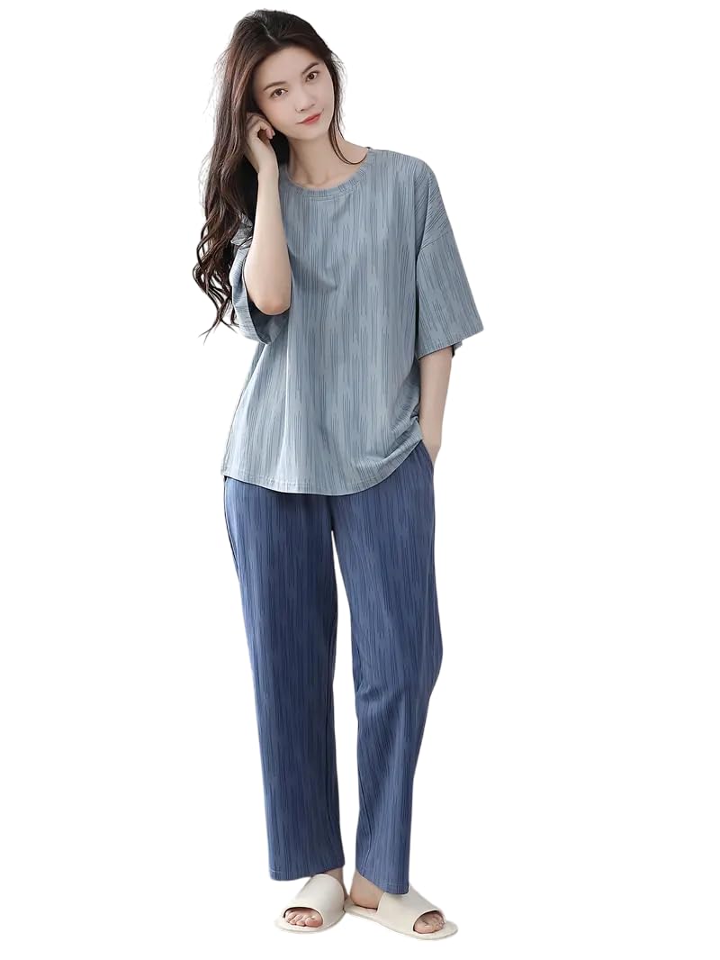 Celary Korean Style Women’s Night Suit|| Cute Printed Pajama Set ||Half Sleeve Top & Pants|| Soft Cotton Loungewear||Winter Night Suit - Image 1
