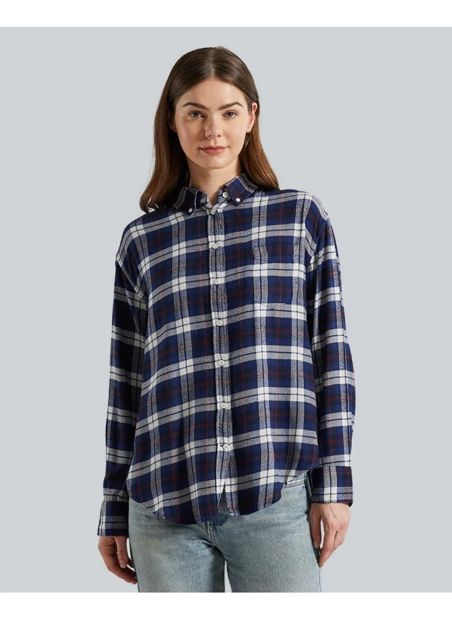 غانت Relaxed Fit Checked Flannel Shirt