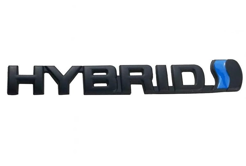 AutoBizarre 3D Raised Hybrid Logo Metal Monogram Emblem Badge Sticker for All Cars & Bikes (Black) - Image 1