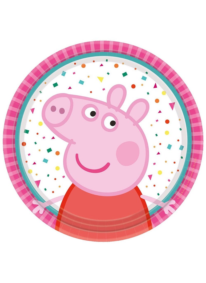 Peppa Pig Character Disposable Paper Plates Multicolor 18cm 8-Pack