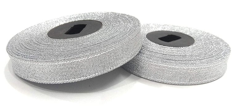 Ditya Crafts Set of 2 Rolls Gota Ribbon Lace Border for/Sarees/Lehenga/Suits/Blouses and Craft (Size:- 0.50 Inches, Length:- 20 Mtrs Each Approx) (Silver) - Image 5
