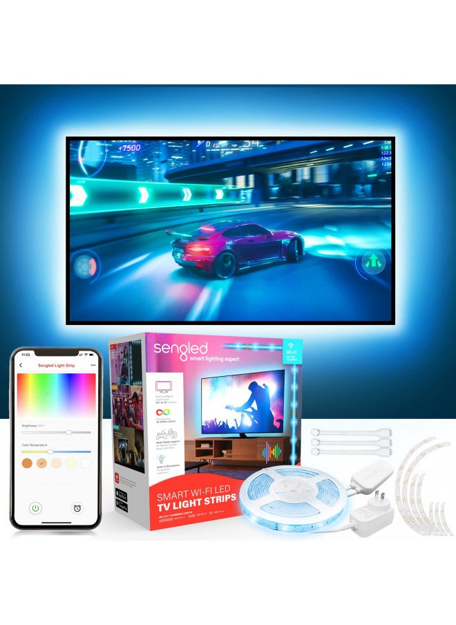 Sengled Sengled Smart TV LED Backlights for 45-75 inch TVs, 8 PCS Segmented Strip Lights, Work with Alexa Google Home, Music Sync Wi-Fi RGB Ambient Lighting, Grouping, Adjustable Length, 25,000 Hours  - Image 1