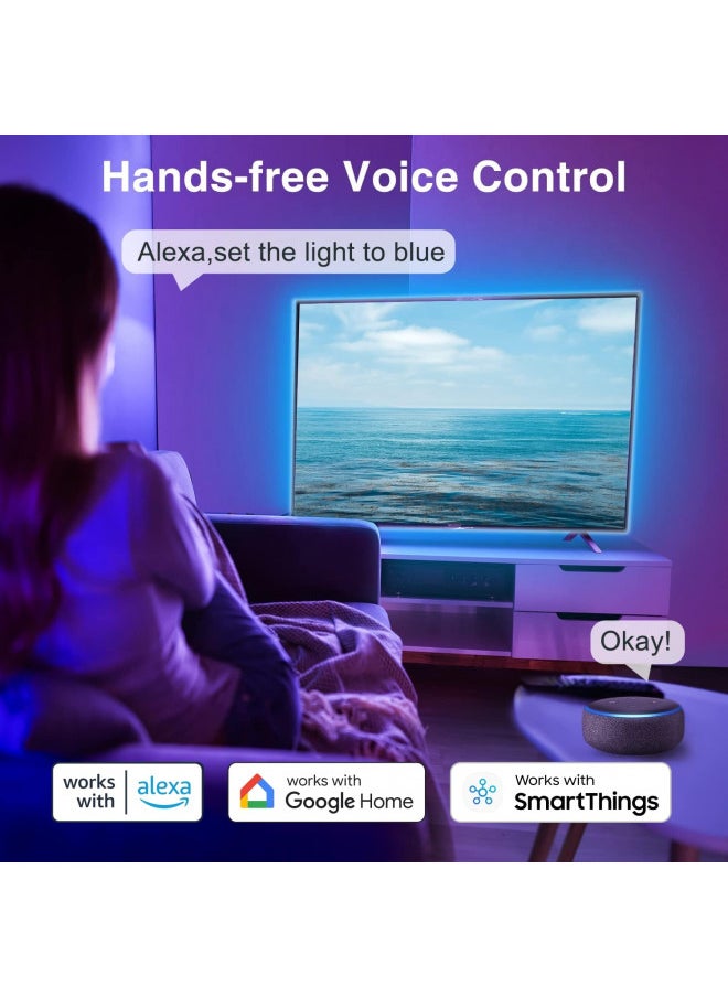 Sengled Sengled Smart TV LED Backlights for 45-75 inch TVs, 8 PCS Segmented Strip Lights, Work with Alexa Google Home, Music Sync Wi-Fi RGB Ambient Lighting, Grouping, Adjustable Length, 25,000 Hours  - Image 3