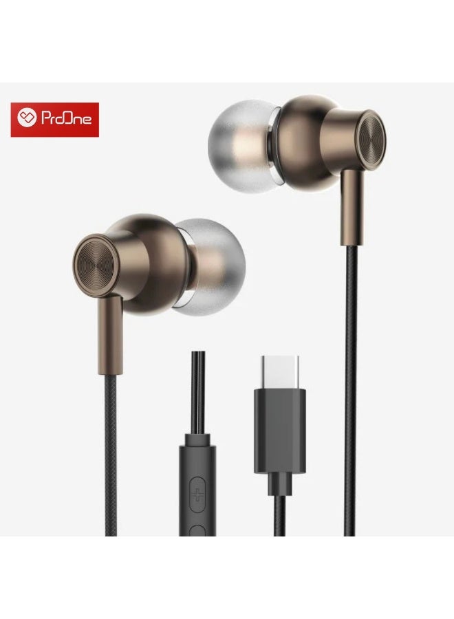 ProOne PHF3902 Type-C Earphones Premium Wired Audio with Integrated Smart Controls - Image 1