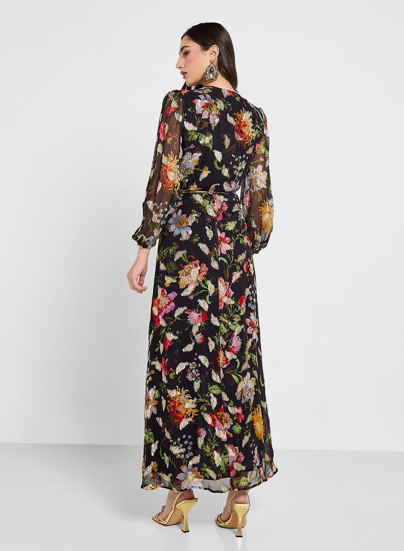 Hope & Ivy Floral Chiffon Maxi Dress - Image 2