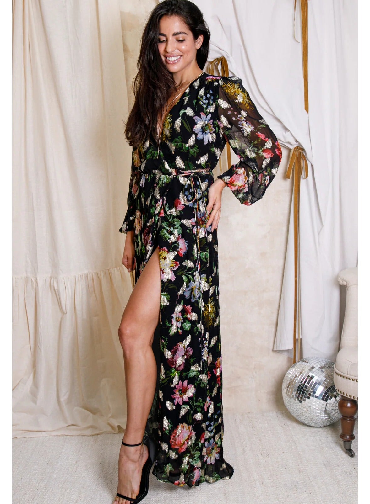 Hope & Ivy Floral Chiffon Maxi Dress | Best Price KSA