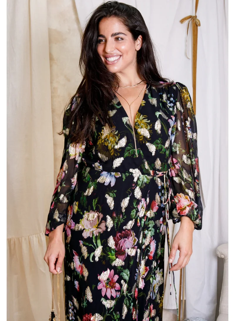 هوب اند ايفي فستان ماكسي شيفون بنقشة الزهور