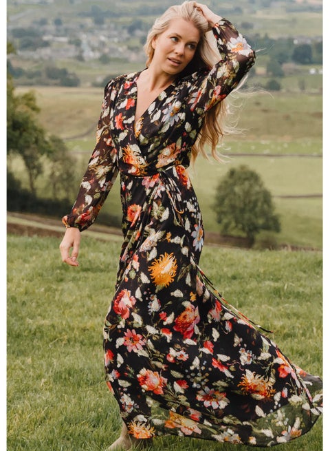 Hope & Ivy Floral Chiffon Maxi Dress | Best Price KSA | Riyadh, Jeddah Hope & Ivy Floral Chiffon Maxi Dress | Best Price KSA | Riyadh, Jeddah