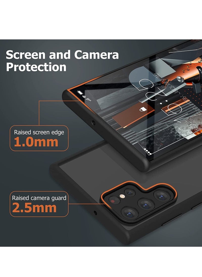 إيف متوافق مع حافظة سامسونج جالاكسي S22 الترا، غطاء ممتص للصدمات شفاف رفيع وشفاف ومقاوم للصدمات لهاتف سامسونج اس 22 الترا 5 جي (2022) (أسود) - Image 3