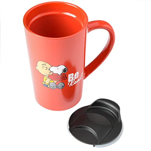 Peanuts Snoopy Gentle Reminders 18oz Travel Cup w/Lid, Stoneware, 4-Pack, Assorted Colors - Image 3